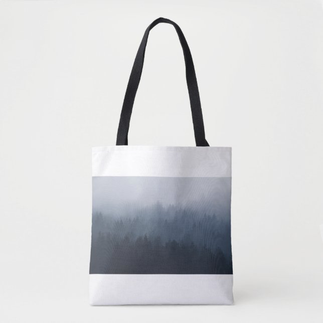 BOLSA TOTE MONTANHA COM FLORESTA NO NEVO (Frente)