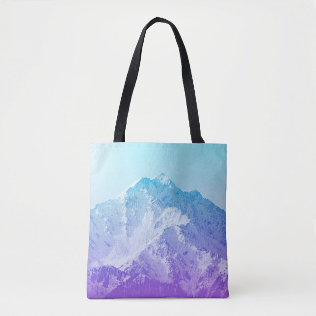 Bolsa Tote Montanha de picos de inverno,hipster,pico,foto,ba (Frente)