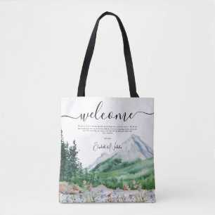 Bolsa Tote Montanha Flor Selvagem Boas-vindas