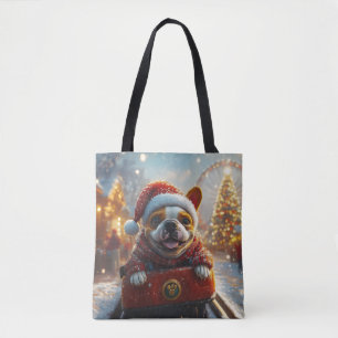Bolsa Tote Montanha-russa de Cachorro Bull Terrier Natal