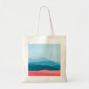 Bolsa Tote Montanhas Cor-de-rosa Azul Abstrato moderno Pastel