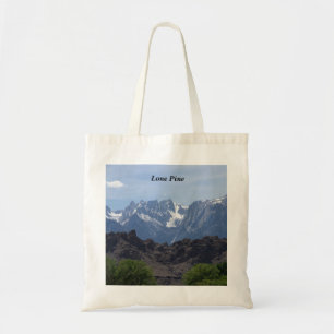 Bolsa Tote Montanhas de Lone Pine com neve no topo