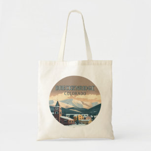 Bolsa Tote Montanhas de Neve do Colorado em Breckenridge Retr