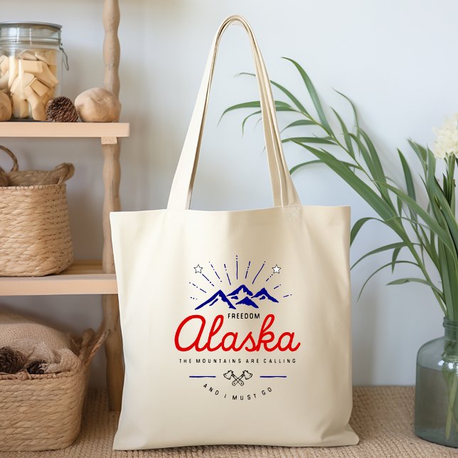 Bolsa Tote Montanhas do Alasca Estão Chamando Eu Devo Ir Cor- (Criador carregado)