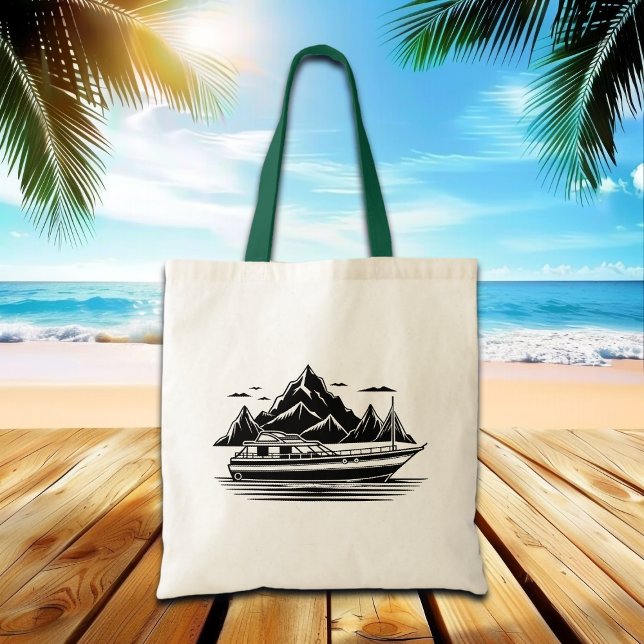 Bolsa Tote Montanhas e Barco  (Criador carregado)