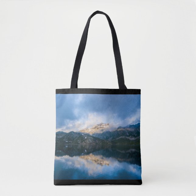 Bolsa Tote Montanhas e Lagoa Foto da Natureza Cênica (Frente)
