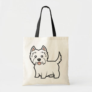 Bolsa Tote Montanhas ocidentais Terrier branco dos desenhos