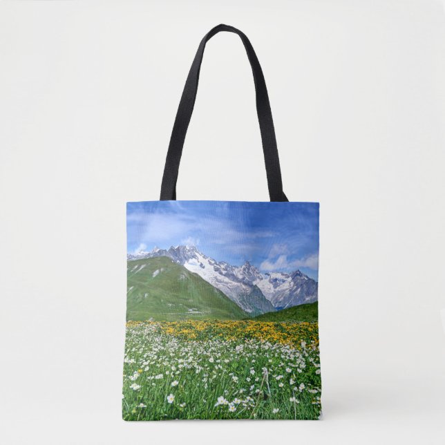 Bolsa Tote Montanhas | Primavera do Vale dos Alpes suíços (Frente)