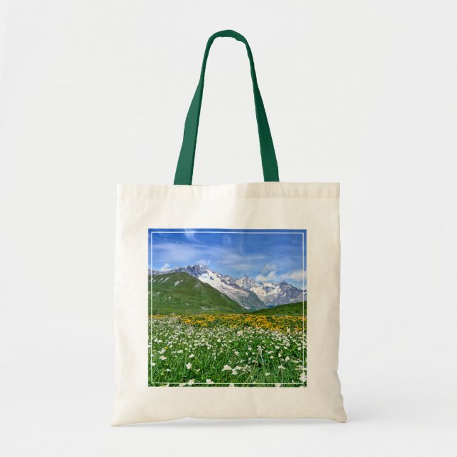 Bolsa Tote Montanhas | Primavera do Vale dos Alpes suíços (Frente)