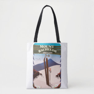 Bolsa Tote Monte Bachelor Oregon Esqui pôster de viagem Two-T