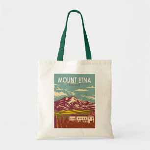 Bolsa Tote Monte Etna Sicily Viagem Art Vintage