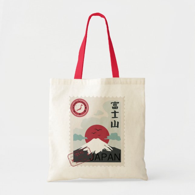 Bolsa Tote Monte Fuji - Carimbo Japonês Tóquio Fez o Japão Sa (Frente)