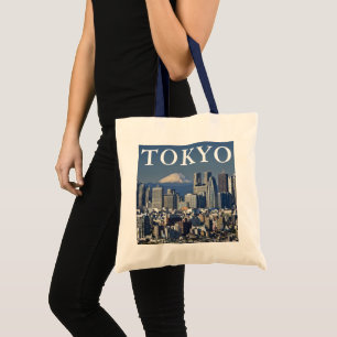 Bolsa Tote Monte Fuji   Distrito de Shinjuku Skyline Tokyo Ja