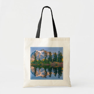 Bolsa Tote Monte Shuksan refletido no Reflection Lake