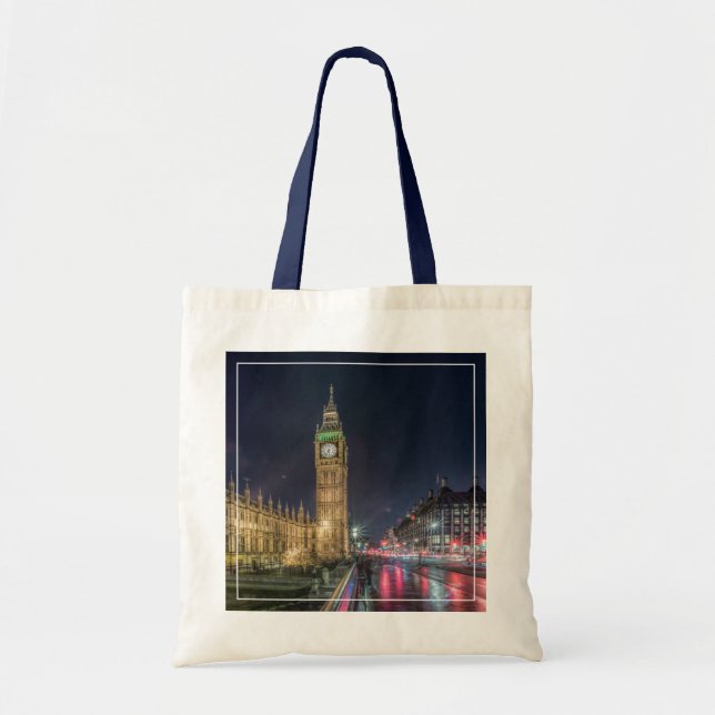 Bolsa Tote Monumentos | Big Ben à Noite (Frente)