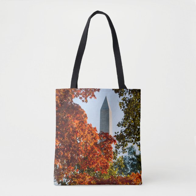 Bolsa Tote Monumentos | Monumento de Washington no outono (Frente)