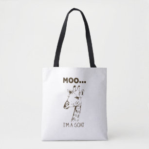 Bolsa Tote Moo I'm A Goat Funny Graphic Giraffe Vintage