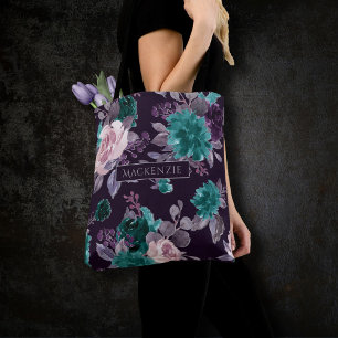 Bolsa Tote Moody Boho   Derrame de beringela púrpura e lacrim