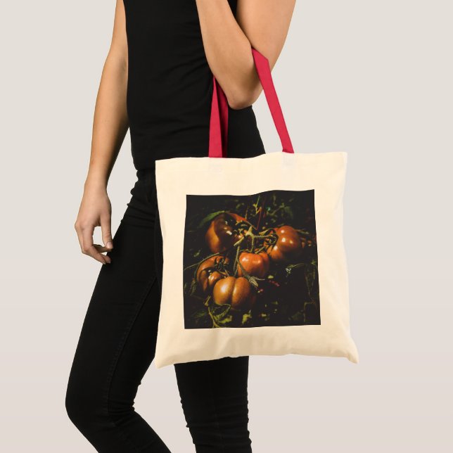 Bolsa Tote Moody Tomato Rustic Farm Market Dark Botanical (Frente (produto))
