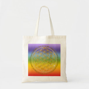Bolsa Tote Moola Mantra / Blume Des Lebens / cor chakren