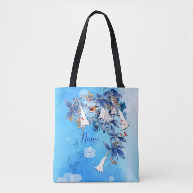 Bolsa Tote Moonflower, Cor Branca Ilustrada (Frente)