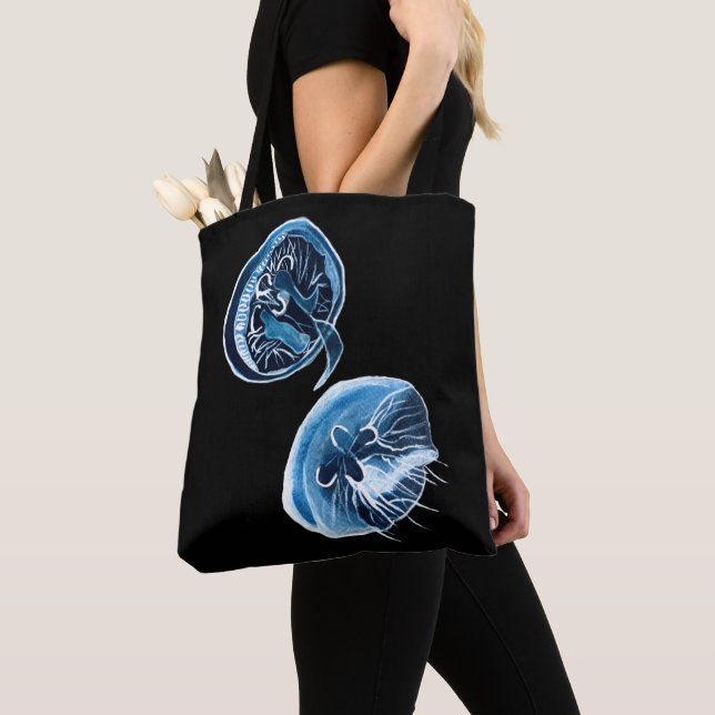 Bolsa Tote MoonJellyfish — arte da aquarela (Close Up)