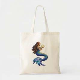 Bolsa Tote Moonlight Mermaid Stained Glass Art