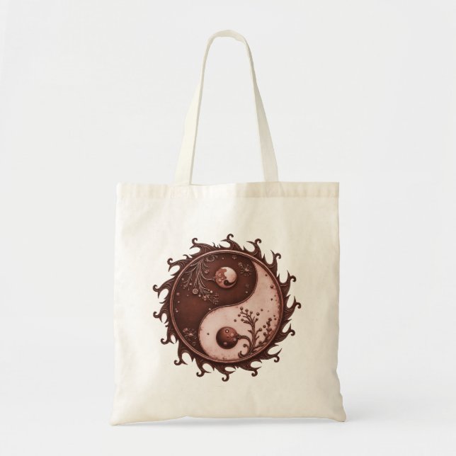 Bolsa Tote Moonlit Balance – Yin Yang of Eternal Light.  (Frente)