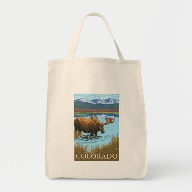 Bolsa Tote Moose DrinkingColorado (Frente)