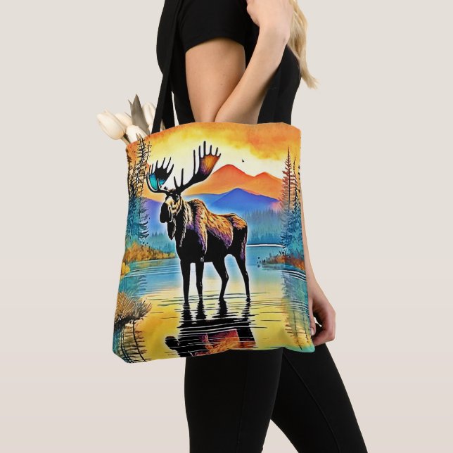 Bolsa Tote Moose Lake Sunset Majestade (Close Up)