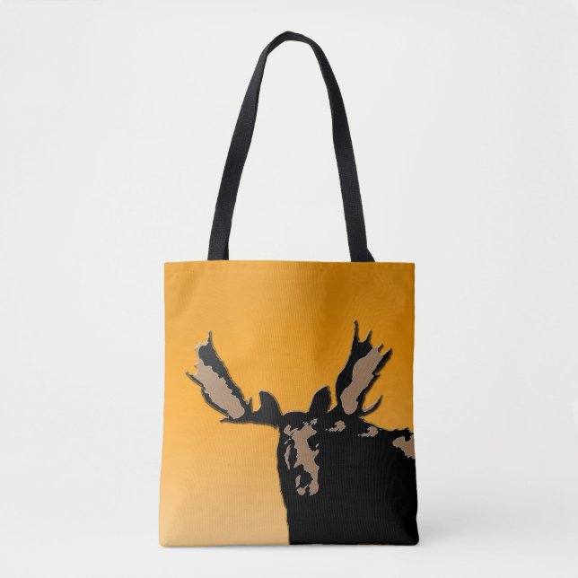Bolsa Tote Moose no Sunset - Arte original sobre a vida selva (Frente)