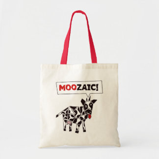 Bolsa Tote Moozaic! - Padrão Mosaico da Vaca Engraçada