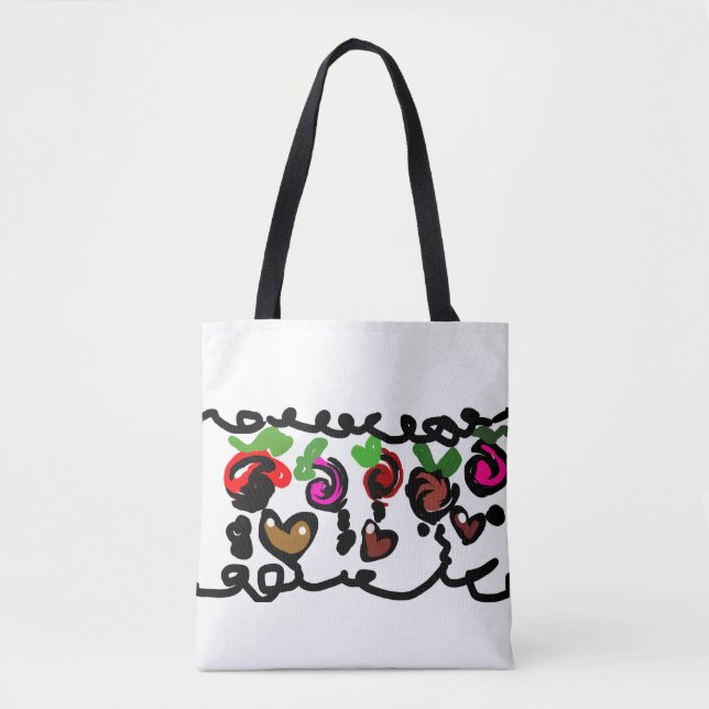 Bolsa Tote Morango de Chocolate do dia dos namorados  (Frente)