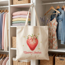 Bolsa Tote Morango Doce | Aquarela Fofa
