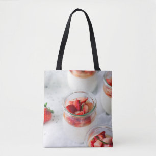 Bolsa Tote morango e creme