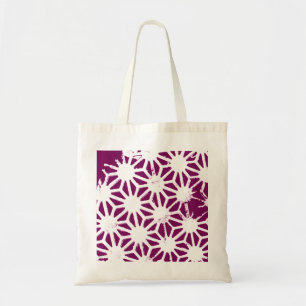 Bolsa Tote Morango e padrão geométrico branco