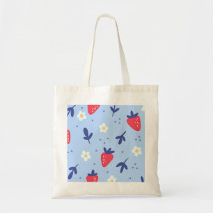 Bolsa Tote Morango e Primavera em azul