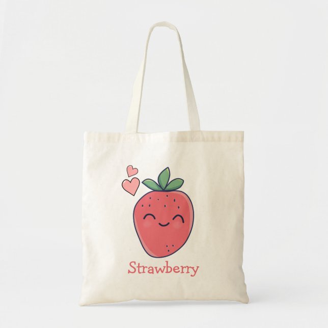Bolsa Tote Morango Personalizado (Frente)
