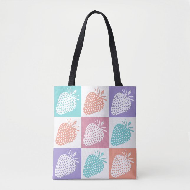 Bolsa Tote Morangos Colorido Verão (Frente)
