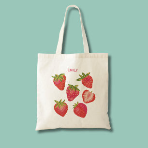 Bolsa Tote Morangueiro Vermelho Fofo de Verão