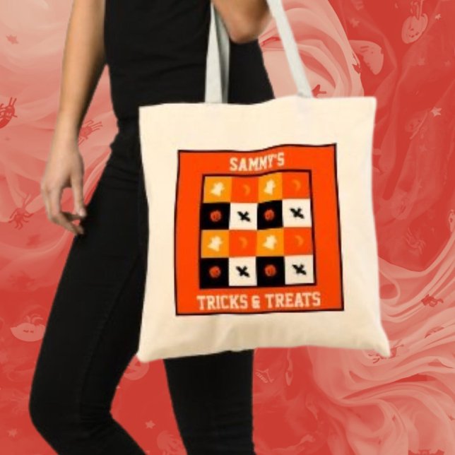 Bolsa Tote Morcego de Abóbora Fantasma  Lua ou Doce  (Criador carregado)