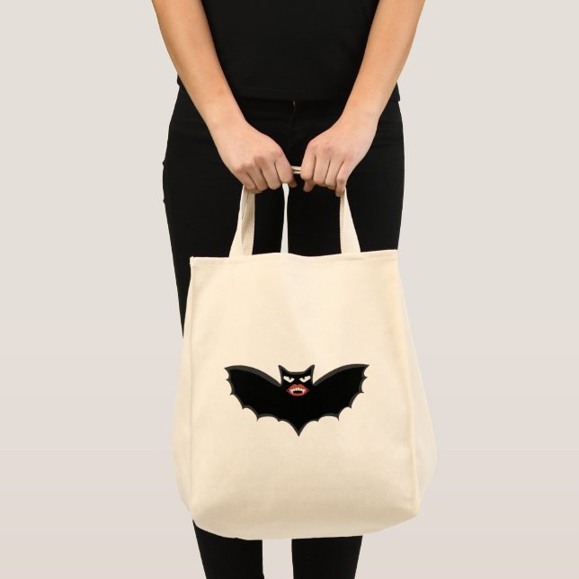 Bolsa Tote Morcego vampiro gótico com lábios enormes (Frente (produto))