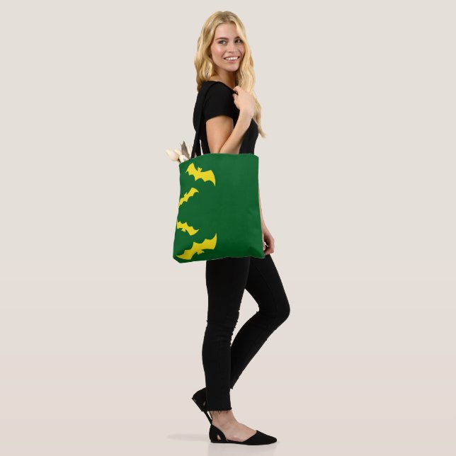 Bolsa Tote Morcegos Amarelos Voadores de Halloween (No(a) Modelo)