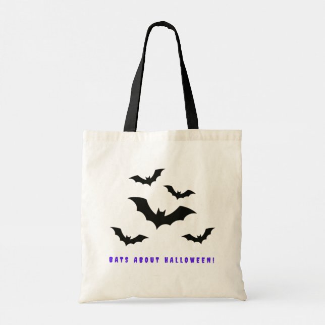Bolsa Tote Morcegos sobre o Halloween (Verso)