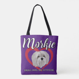 Bolsa Tote Morkie - Cachorro Pequeno, Grande Atitude - 3