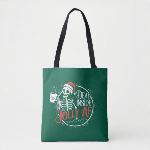Bolsa Tote Morto por Dentro Mas Alegre Crânio Papai Noel Nata