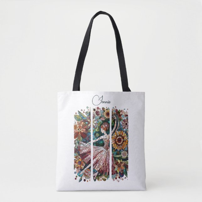 Bolsa Tote Mosaico Art Ballerina BrushAVC Frames Personalize (Frente)
