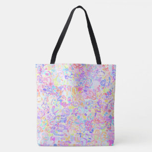 Bolsa Tote Mosaico Colorido do Pastel Rainbow Quirky Boho Blo