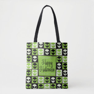 Bolsa Tote Mosaico de alienígena de Halloween