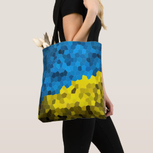 Bolsa Tote Mosaico de bandeira da Ucrânia
